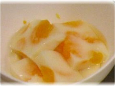 みかんシロップ利用の牛乳寒天